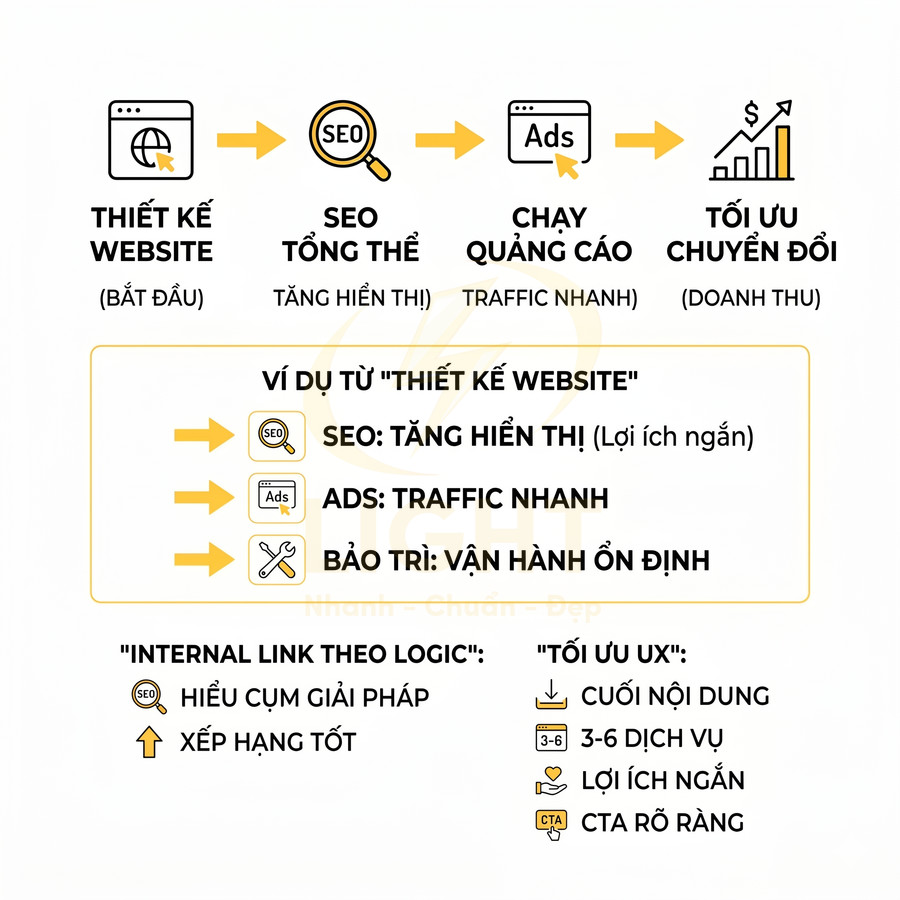 Quy trình thiết kế website kết hợp SEO tổng thể, chạy quảng cáo và tối ưu chuyển đổi tăng doanh thu