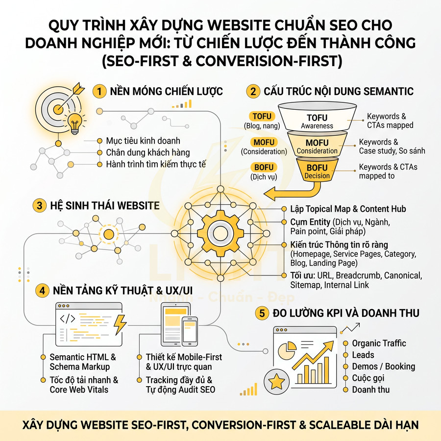 Quy trình thiết kế website chuẩn SEO từ A đến Z cho doanh nghiệp mới