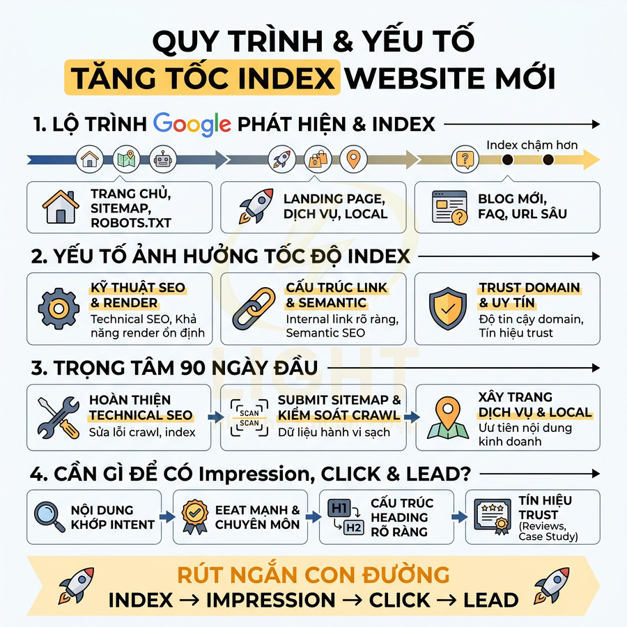 Website mới làm xong bao lâu thì Google index và có traffic?