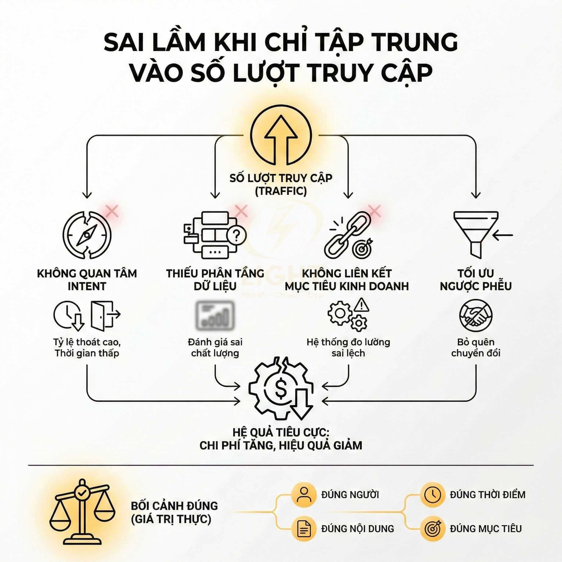 Sai lầm khi chỉ tập trung vào số lượt truy cập trong marketing và cách tối ưu theo giá trị thực