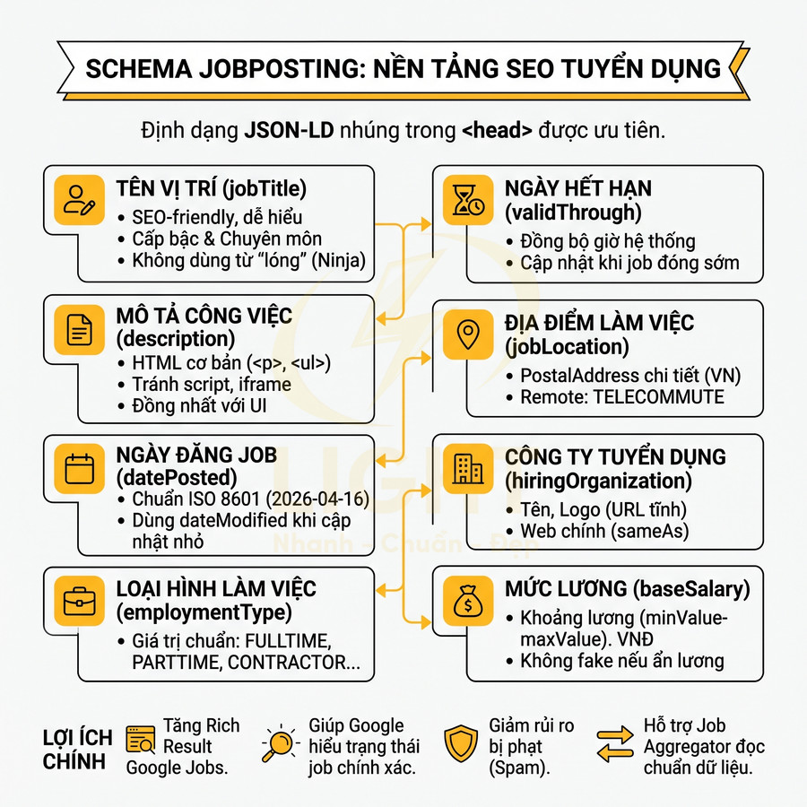Hướng dẫn tối ưu schema JobPosting dạng JSON LD cho SEO tuyển dụng và Google Jobs