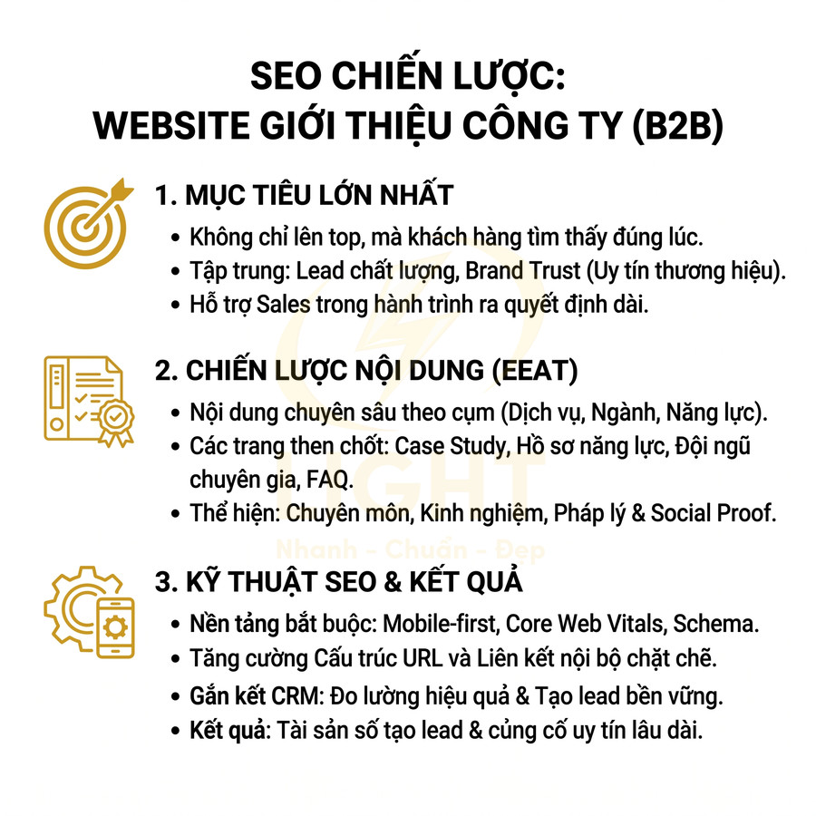 Website doanh nghiệp giới thiệu công ty có cần chuẩn SEO như website bán hàng không?