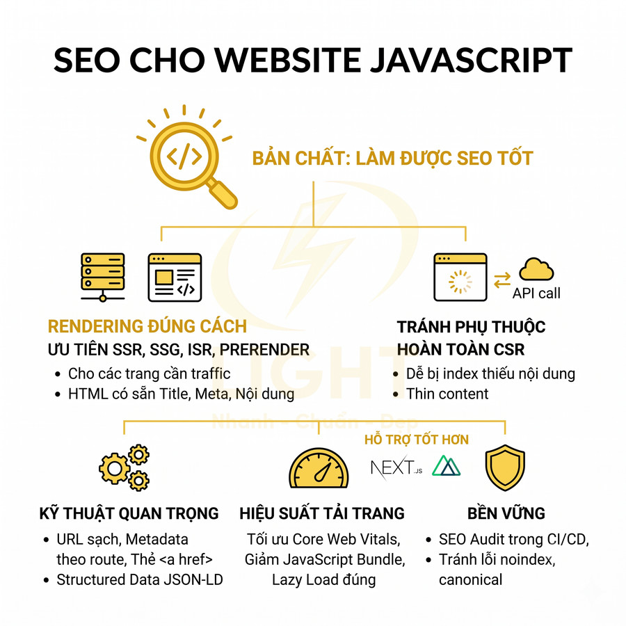 Website dùng React, Vue, Next.js có làm SEO tốt được không?