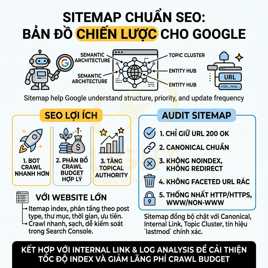 Cách lên sitemap website chuẩn SEO để Google crawl nhanh hơn
