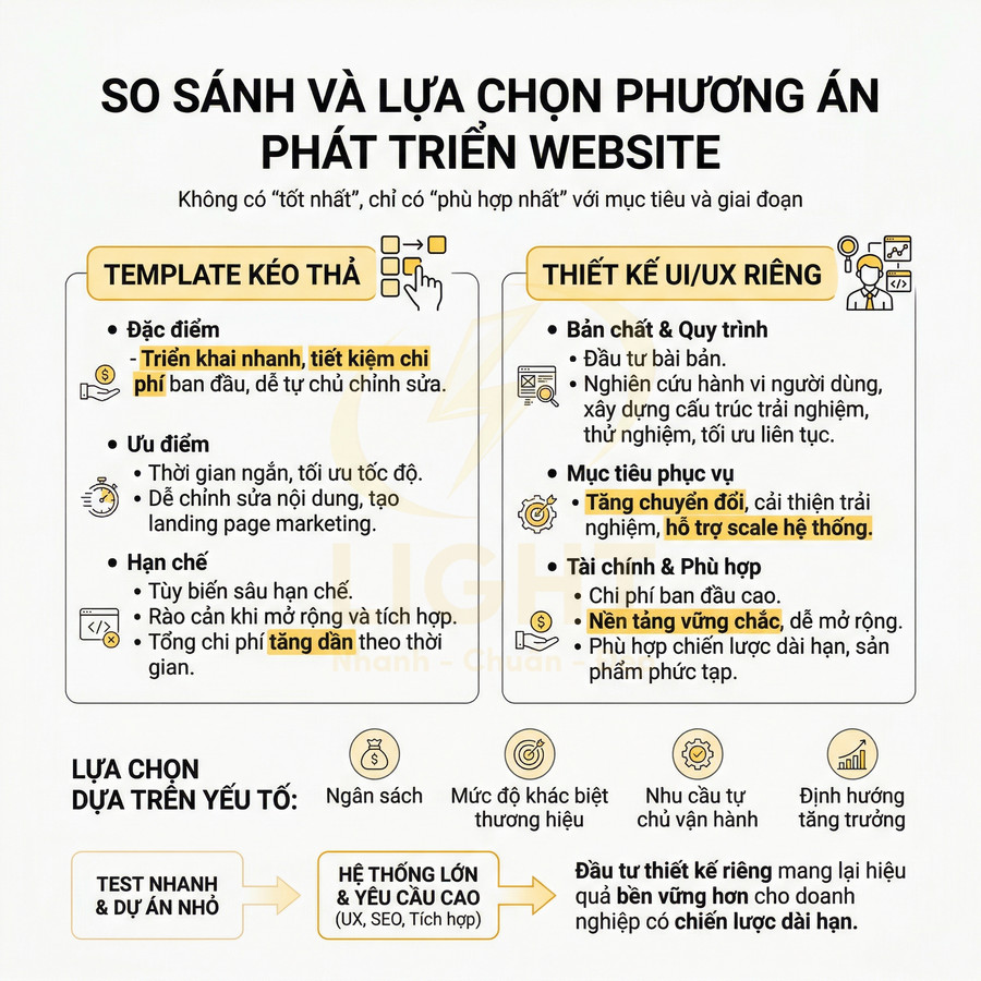 Thuê thiết kế giao diện website chuyên nghiệp hay dùng template có sẵn?