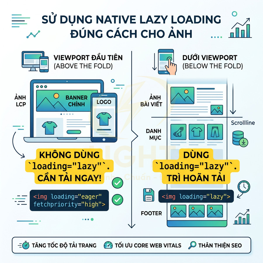 Hướng dẫn sử dụng thuộc tính loading lazy cho ảnh trên website để tăng tốc độ tải trang và tối ưu SEO