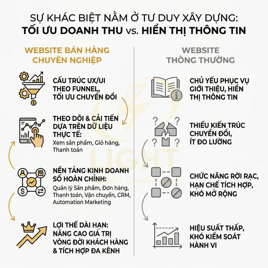 Thiết kế website bán hàng chuyên nghiệp khác gì website thường?