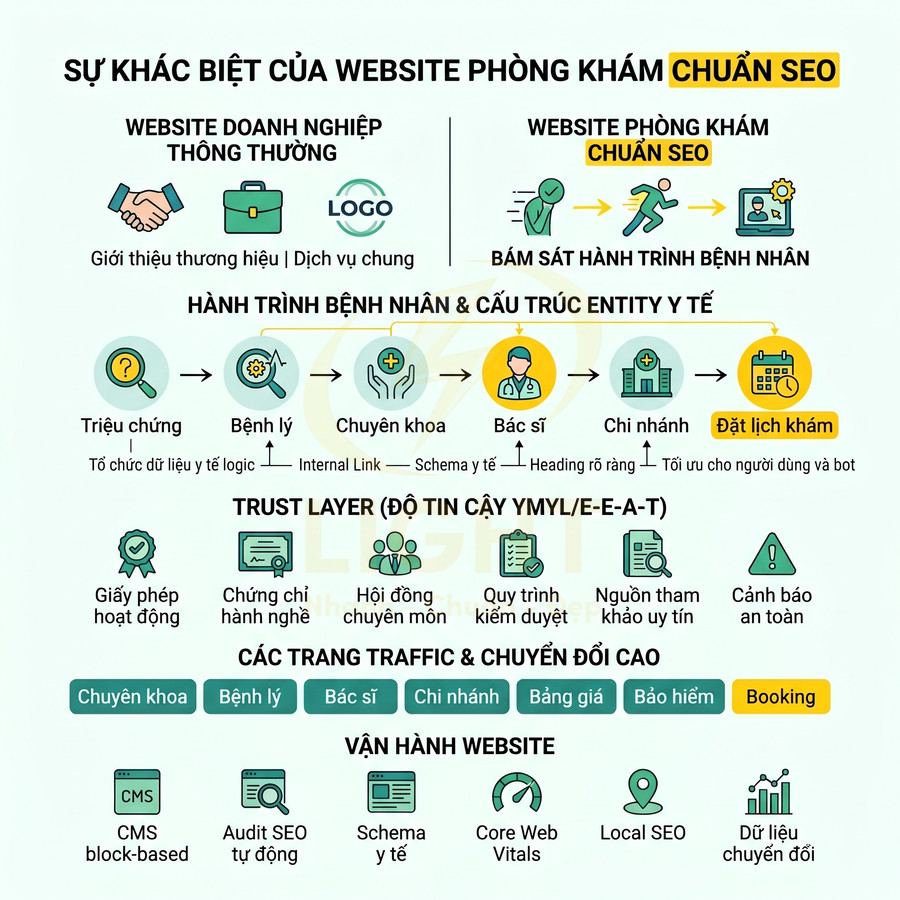 Thiết kế website chuẩn SEO cho phòng khám có gì khác website doanh nghiệp thông thường?