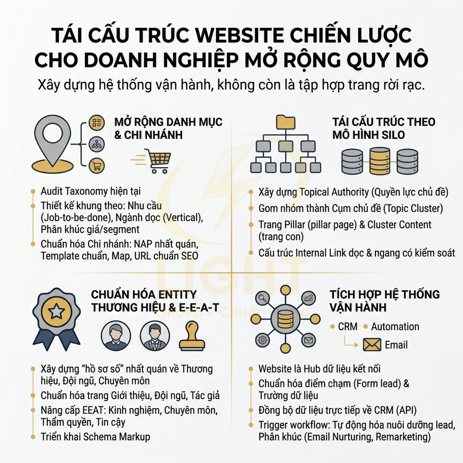 Tái cấu trúc website chiến lược cho doanh nghiệp mở rộng quy mô và tối ưu hệ thống vận hành