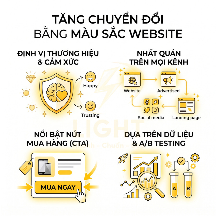 Màu sắc trong thiết kế website bán hàng ảnh hưởng đến hành vi mua thế nào?