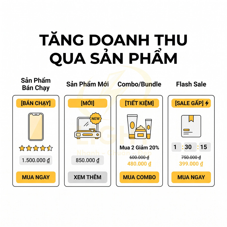 Banner tăng doanh thu với sản phẩm bán chạy, sản phẩm mới, combo mỹ phẩm giảm giá và flash sale mua ngay