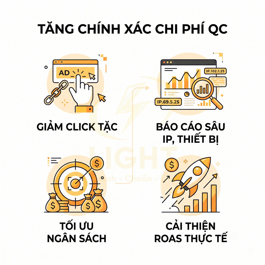 Giải pháp quảng cáo số giúp tăng chính xác chi phí QC, giảm click tặc, tối ưu ngân sách và cải thiện ROAS