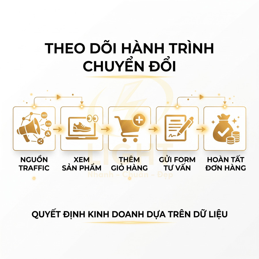 Quy trình theo dõi hành trình chuyển đổi khách hàng từ nguồn traffic đến hoàn tất đơn hàng online