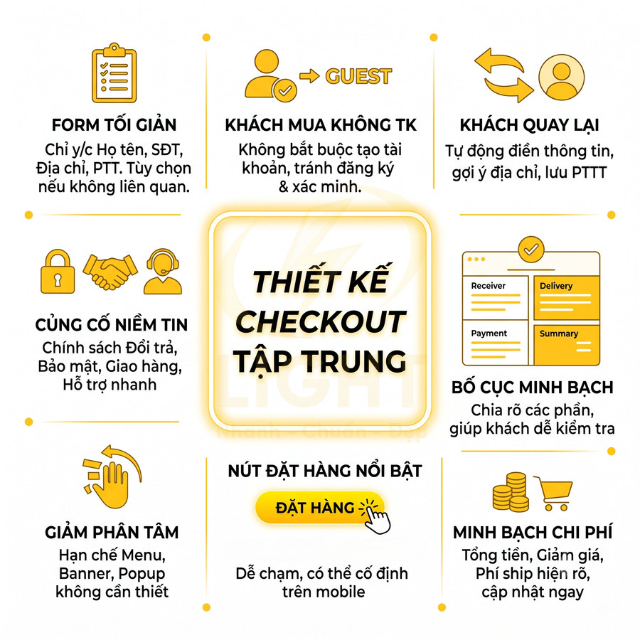 Trang thanh toán website bán hàng cần tối giản như thế nào?