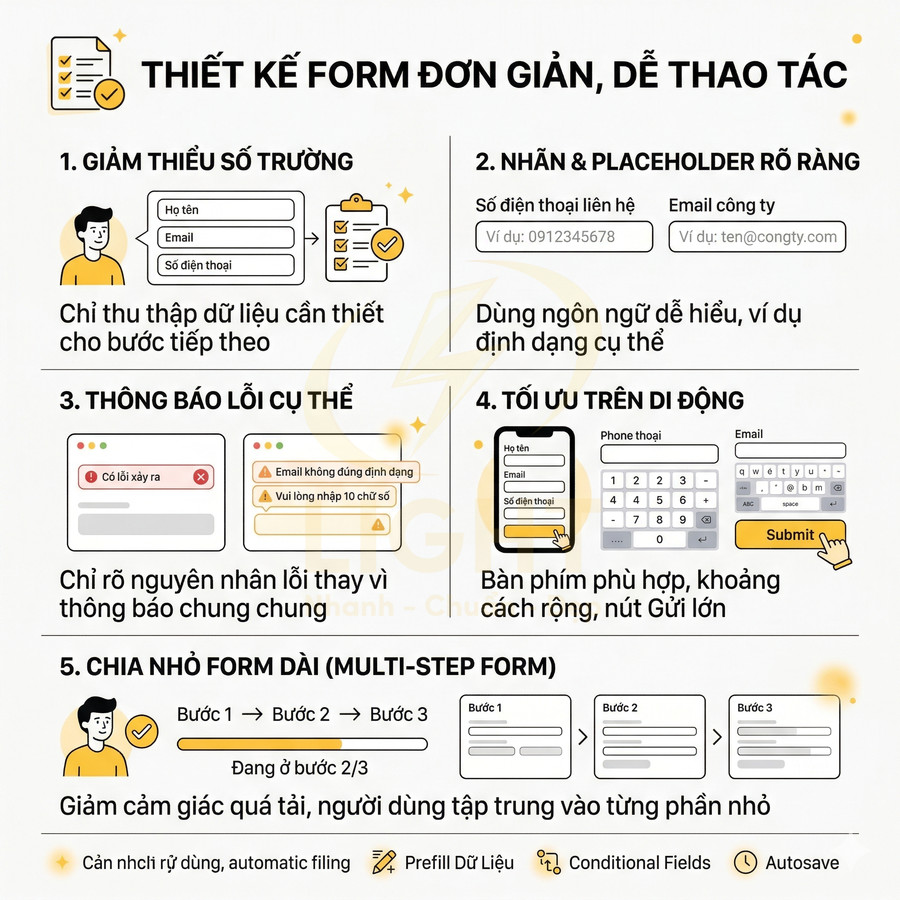 Hướng dẫn thiết kế form đơn giản dễ thao tác với 5 bước tối ưu trải nghiệm người dùng