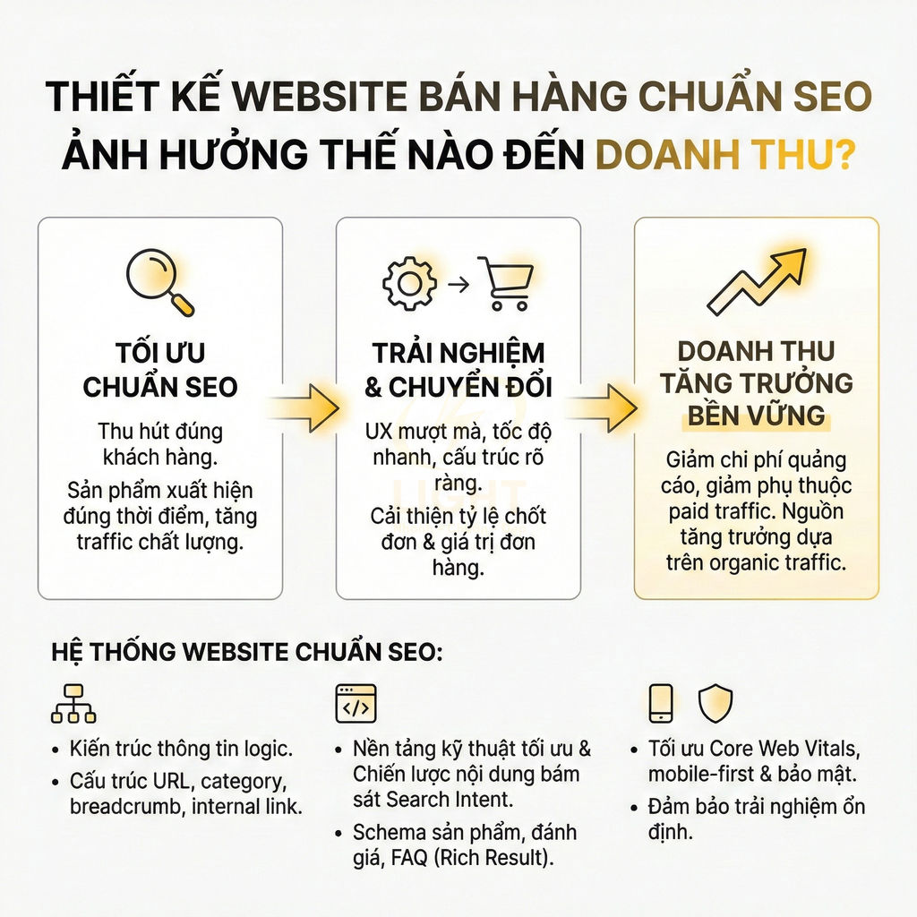 Thiết kế website bán hàng chuẩn SEO ảnh hưởng thế nào đến doanh thu?