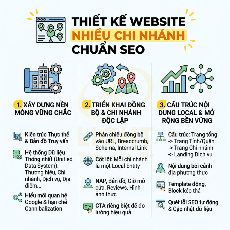 Thiết kế website nhiều chi nhánh chuẩn SEO nên làm thế nào?