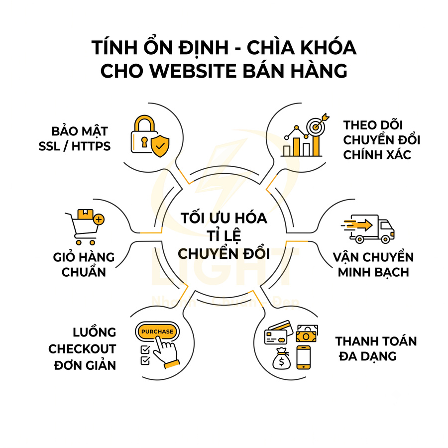 Mô hình tối ưu hóa tỉ lệ chuyển đổi cho website bán hàng với bảo mật, giỏ hàng, thanh toán và vận chuyển