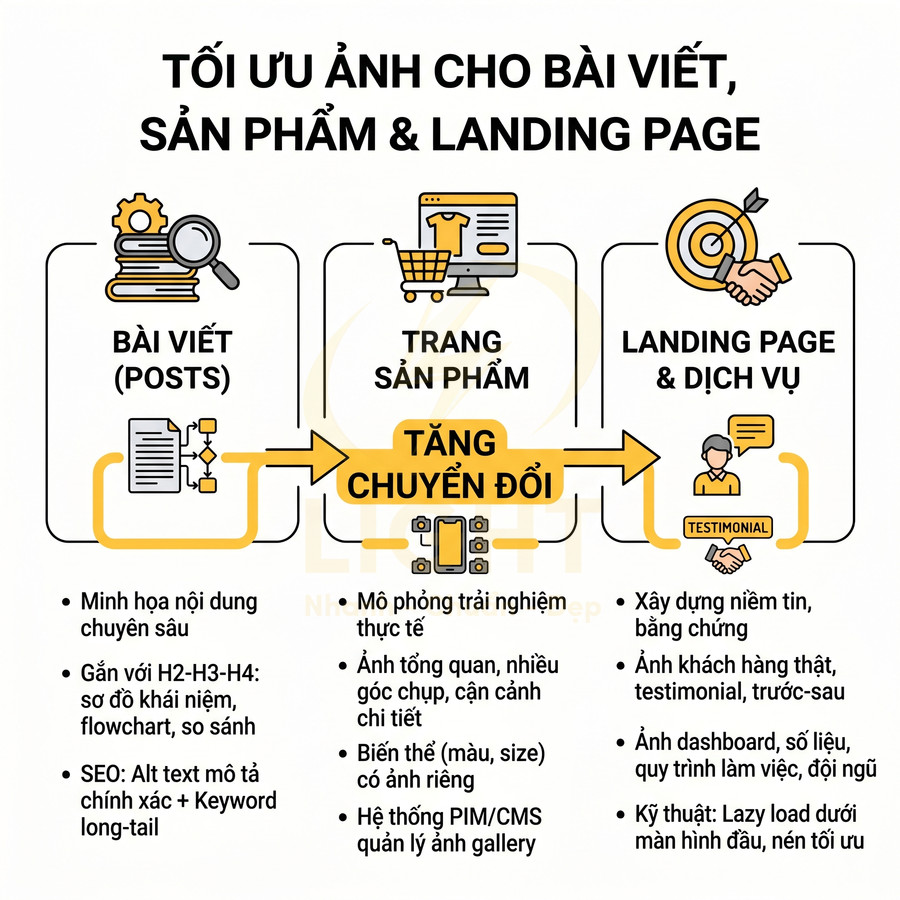 Hướng dẫn tối ưu hình ảnh cho bài viết, trang sản phẩm và landing page để tăng chuyển đổi