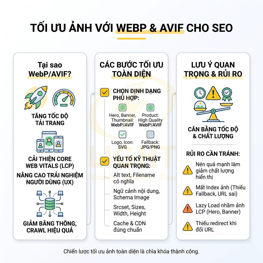 Nén ảnh WebP, AVIF có tác động gì đến tốc độ và SEO?