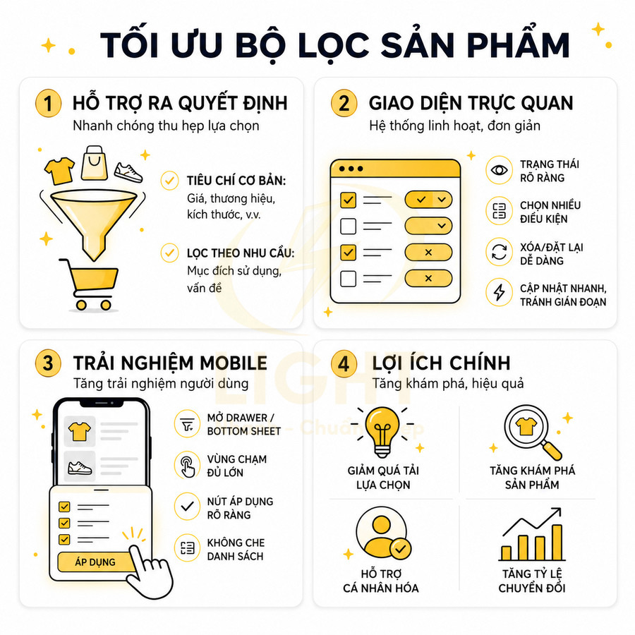 Bộ lọc sản phẩm trên website bán hàng nên thiết kế ra sao?