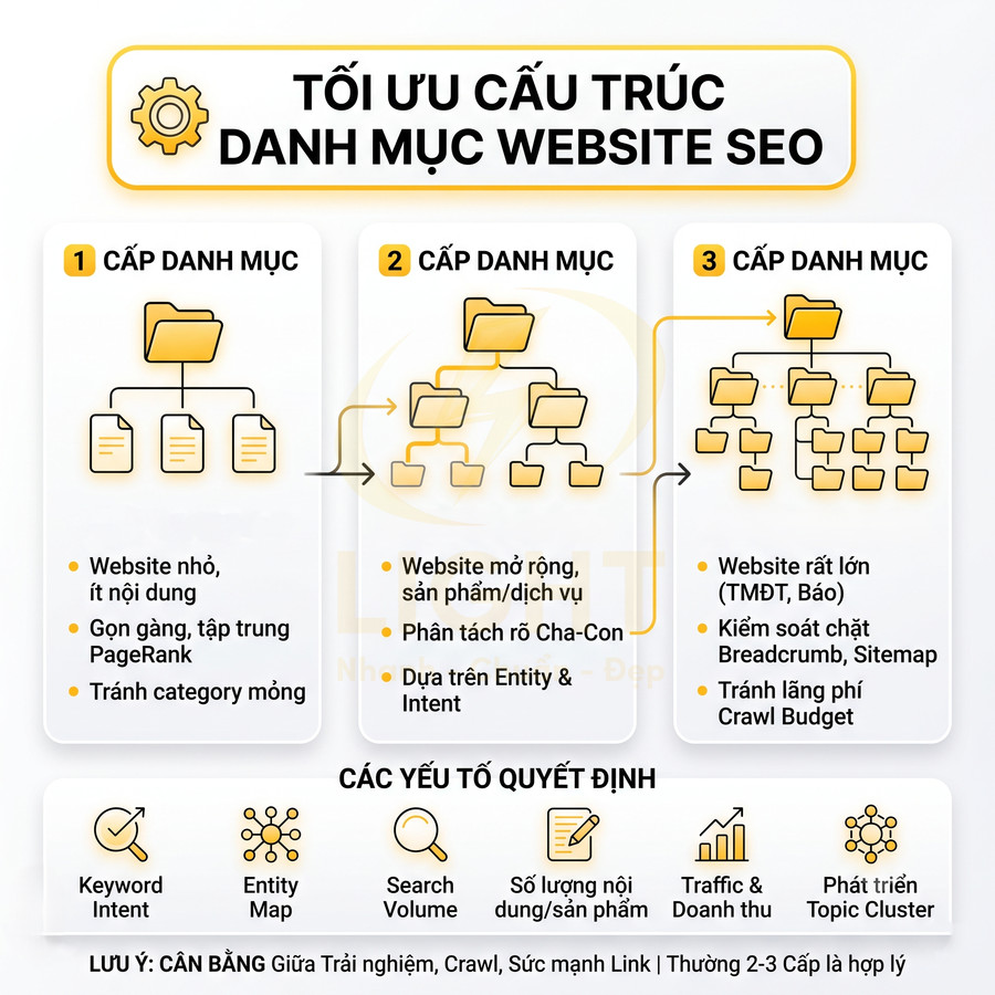Website chuẩn SEO nên có bao nhiêu cấp danh mục là hợp lý?