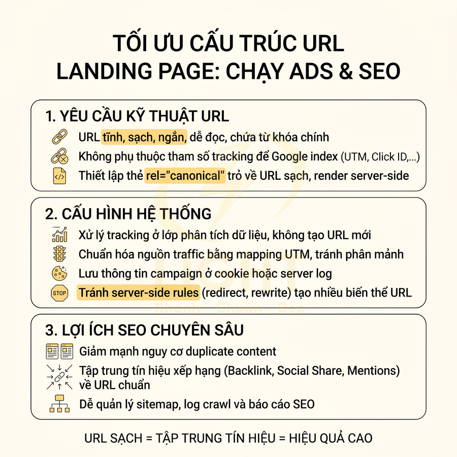 Hướng dẫn tối ưu cấu trúc URL landing page cho chạy quảng cáo và SEO với yêu cầu kỹ thuật, cấu hình hệ thống, lợi ích SEO