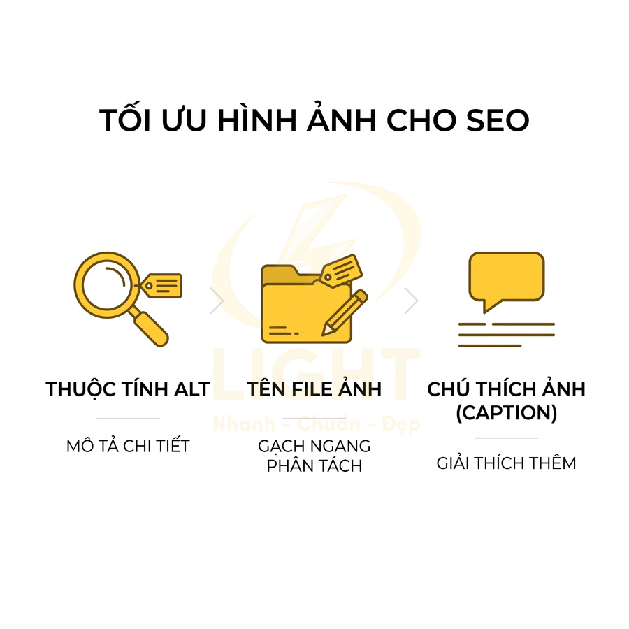Hướng dẫn tối ưu hình ảnh cho SEO với thuộc tính alt tên file ảnh và chú thích ảnh minh họa