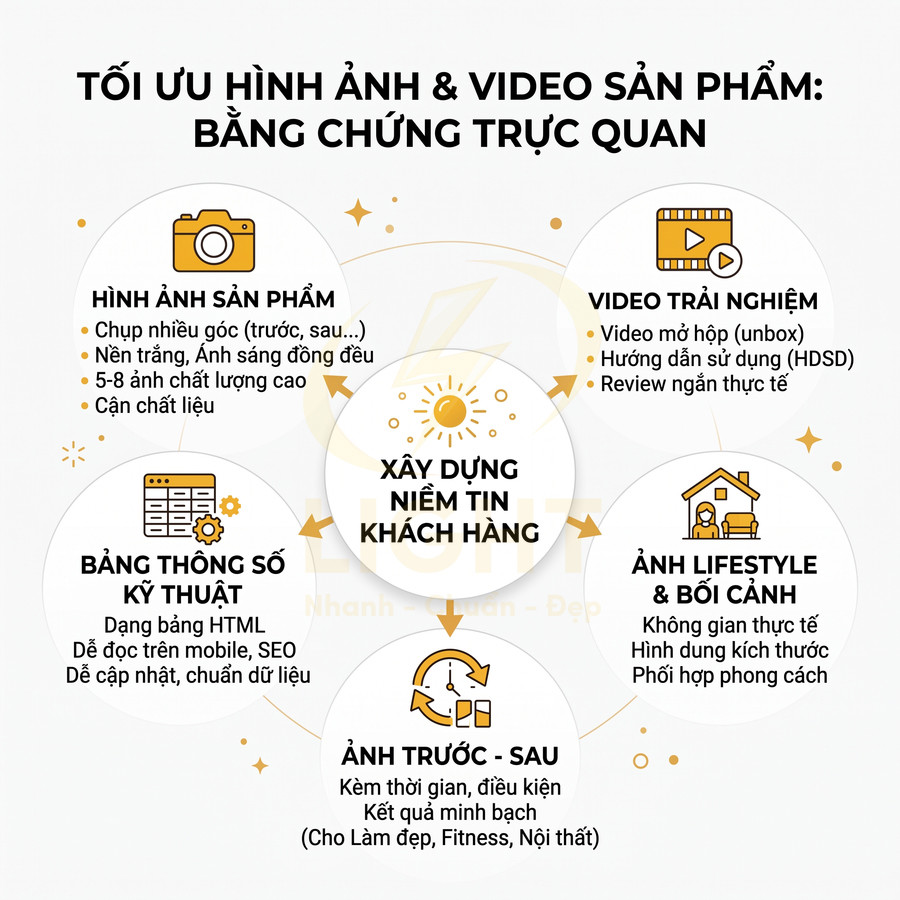 Infographic tối ưu hình ảnh và video sản phẩm để xây dựng niềm tin khách hàng trong bán hàng online