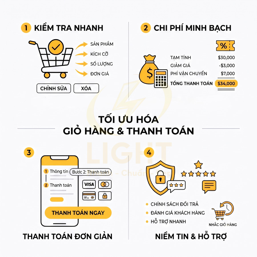 Thiết kế giỏ hàng website bán hàng sao cho giảm tỷ lệ bỏ đơn