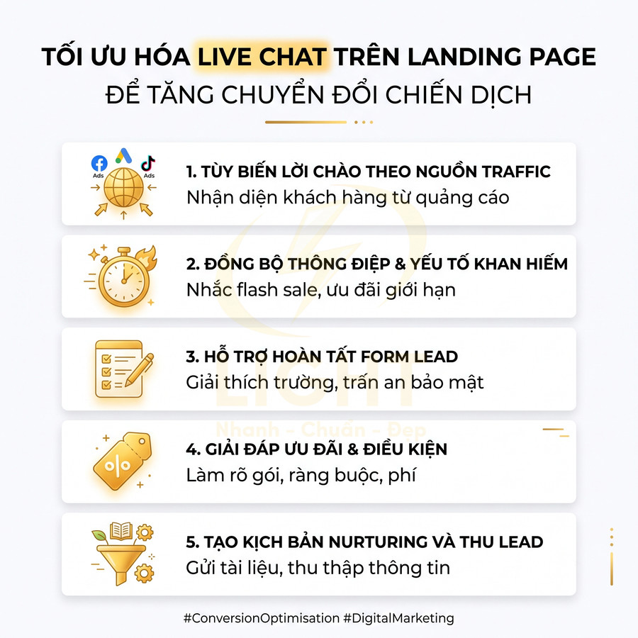 5 cách tối ưu live chat trên landing page để tăng chuyển đổi chiến dịch marketing