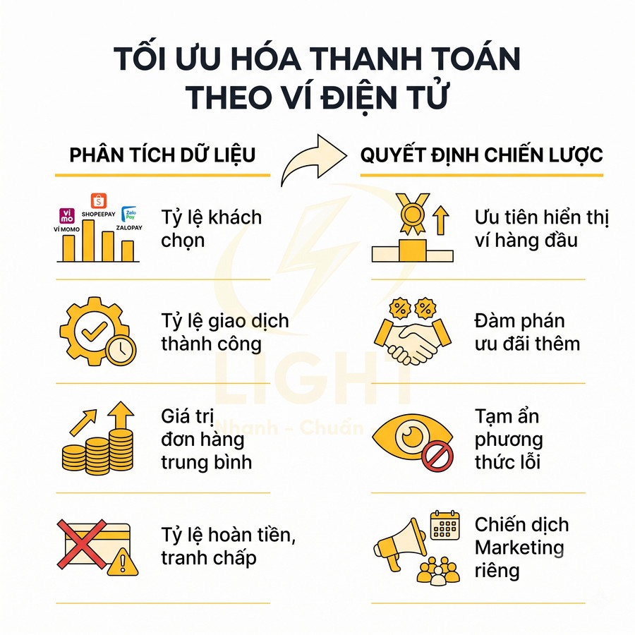 Tối ưu hóa thanh toán theo ví điện tử MoMo ShopeePay ZaloPay với phân tích dữ liệu và quyết định chiến lược