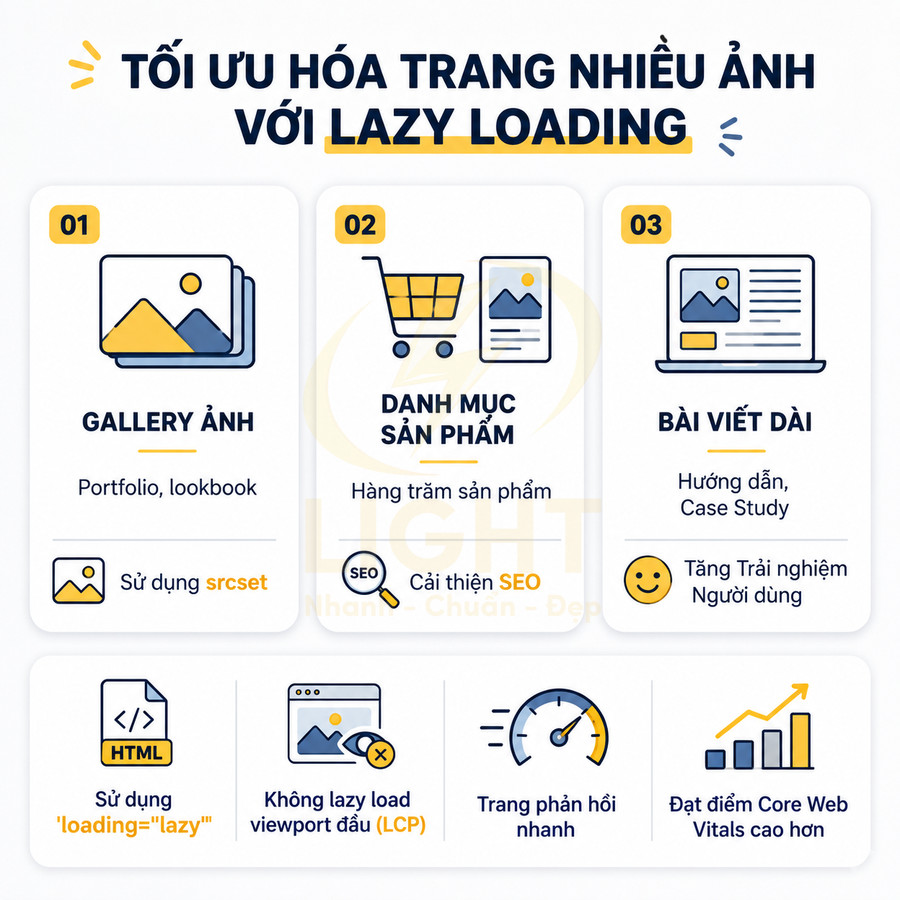 Hướng dẫn tối ưu hóa trang web nhiều hình ảnh với kỹ thuật lazy loading để cải thiện SEO và tốc độ tải trang