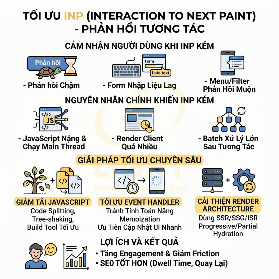 Hướng dẫn tối ưu INP Interaction to Next Paint cải thiện phản hồi tương tác và hiệu suất website cho SEO tốt hơn