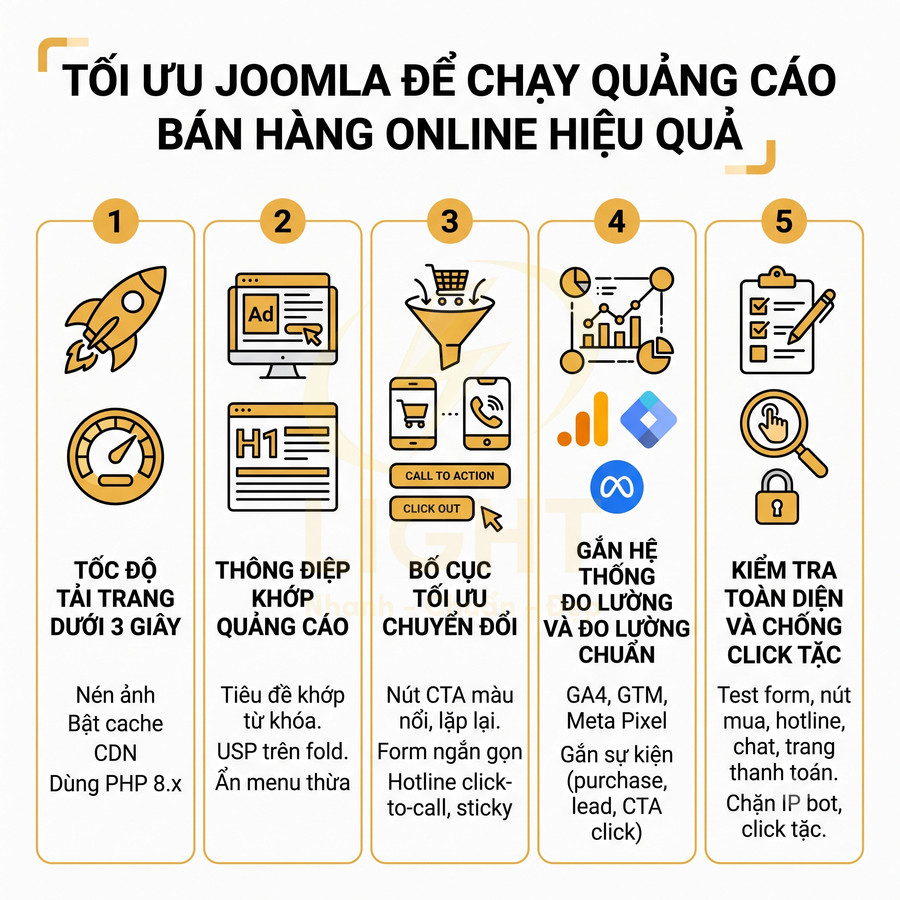 Hướng dẫn tối ưu Joomla để chạy quảng cáo bán hàng online hiệu quả với 5 bước chi tiết