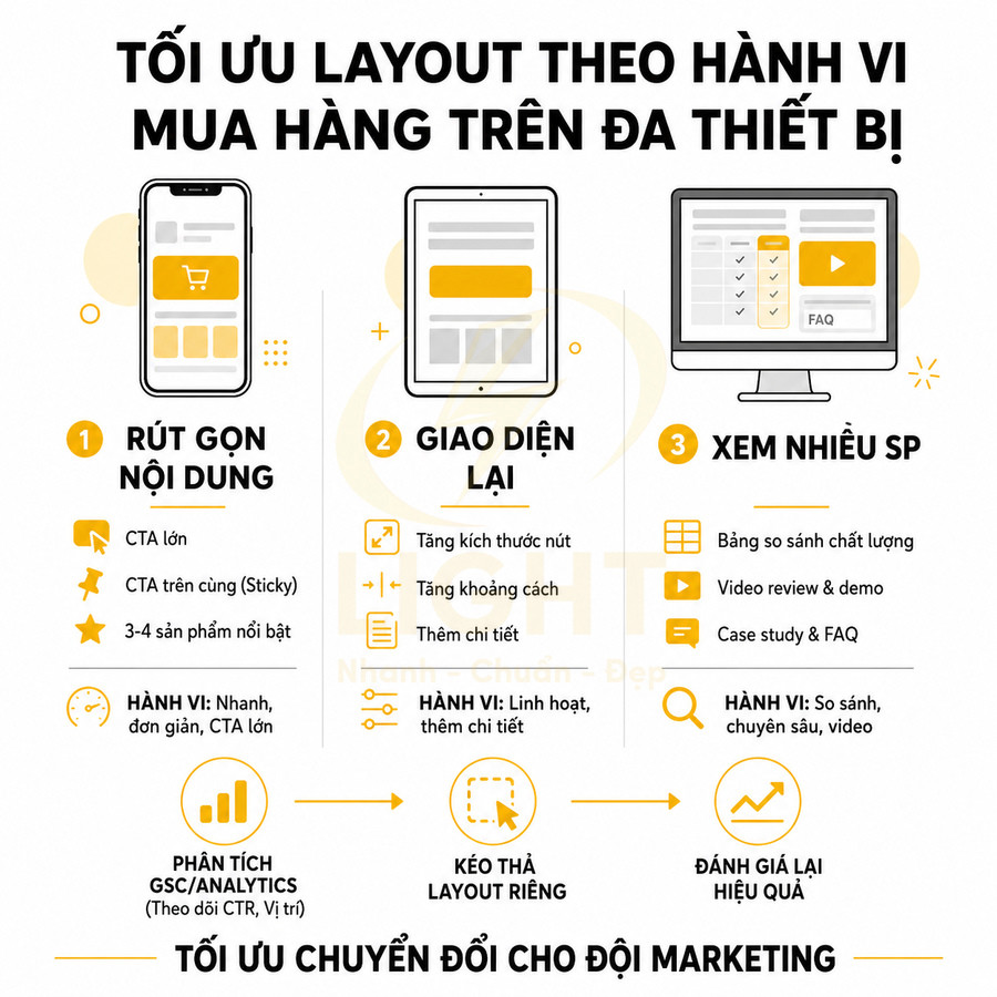 Hướng dẫn tối ưu layout website theo hành vi mua hàng trên đa thiết bị để tăng chuyển đổi marketing