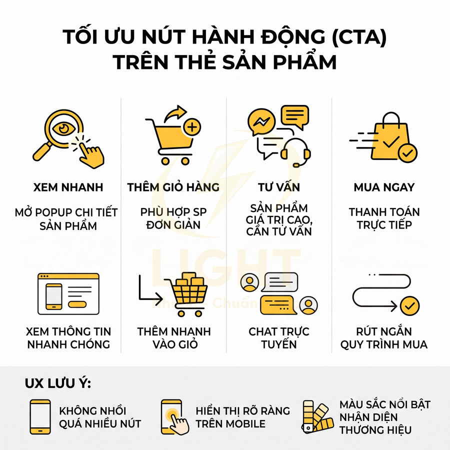 Hướng dẫn tối ưu nút kêu gọi hành động trên thẻ sản phẩm ecommerce và lưu ý UX khi thiết kế CTA