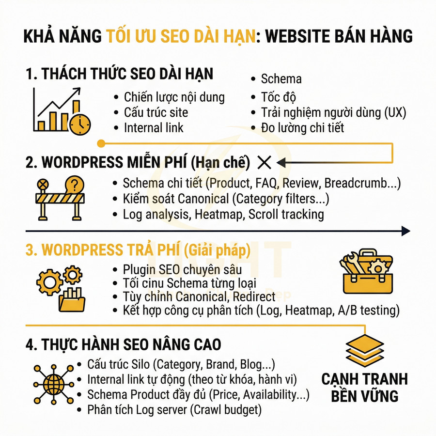 Hướng dẫn tối ưu SEO dài hạn cho website bán hàng trên WordPress miễn phí và trả phí
