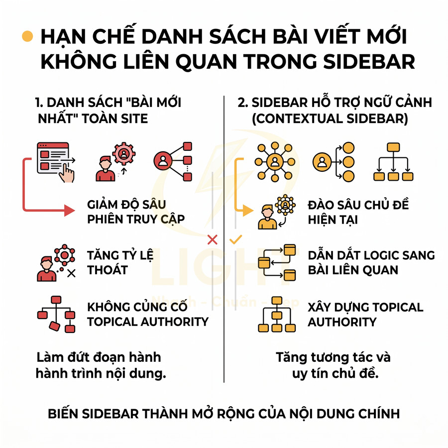 Hướng dẫn tối ưu sidebar blog với contextual sidebar thay cho danh sách bài viết mới không liên quan