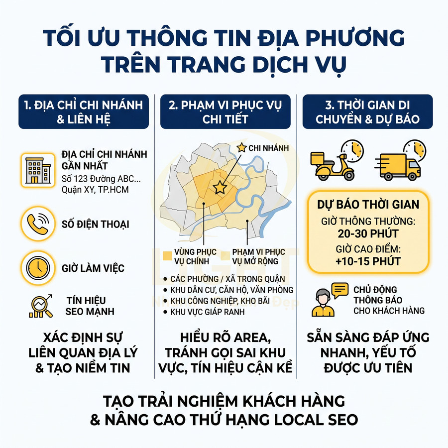 Hướng dẫn tối ưu thông tin địa phương trên trang dịch vụ để cải thiện trải nghiệm khách hàng và local SEO
