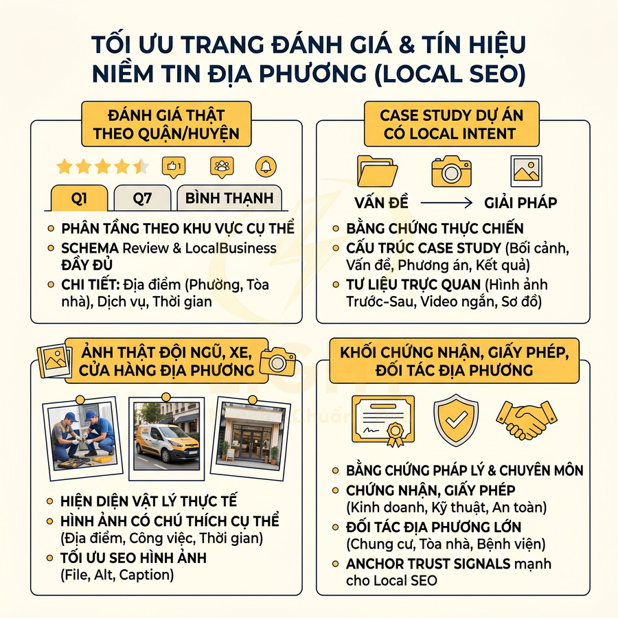 Hướng dẫn tối ưu trang đánh giá và tín hiệu niềm tin địa phương cho chiến lược Local SEO
