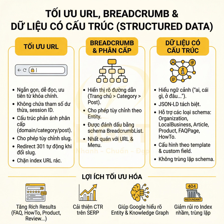 Hướng dẫn tối ưu URL breadcrumb và dữ liệu có cấu trúc để cải thiện SEO và hiển thị trên Google