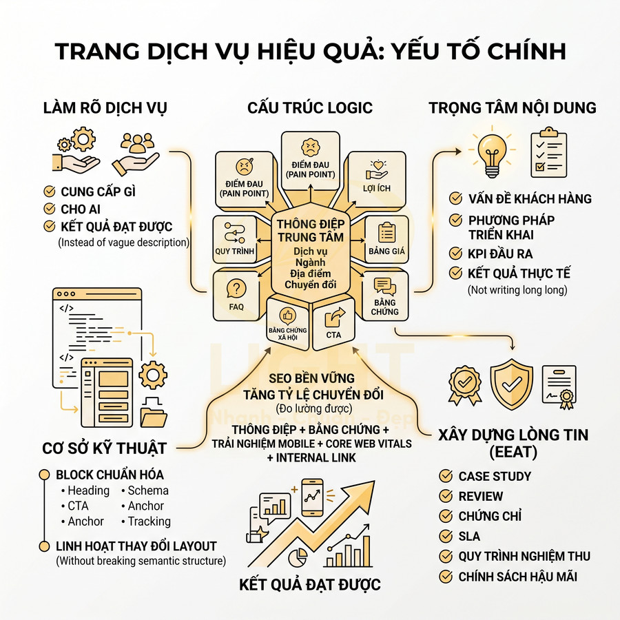 Trang dịch vụ chuẩn SEO nên viết và bố trí nội dung ra sao?