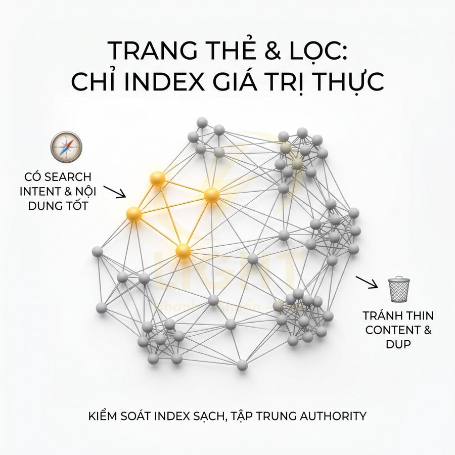 Website chuẩn SEO có nên tạo trang thẻ, trang lọc tự động không?