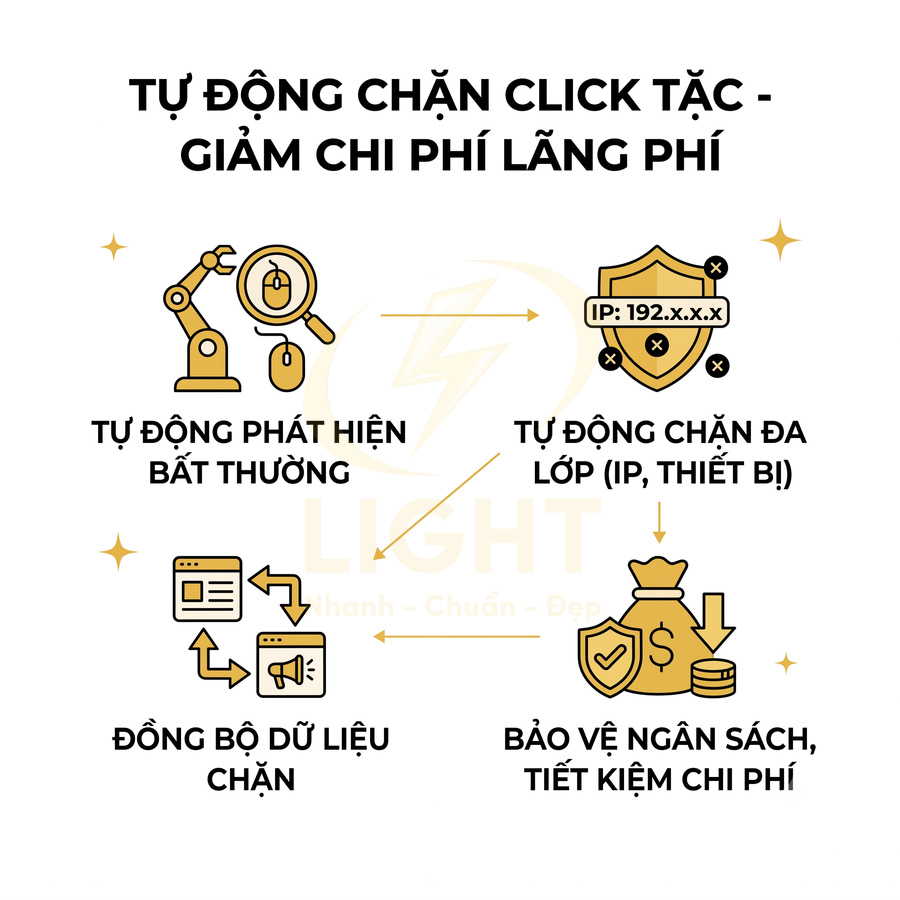 Giải pháp tự động chặn click tặc, phát hiện bất thường và bảo vệ ngân sách quảng cáo trực tuyến