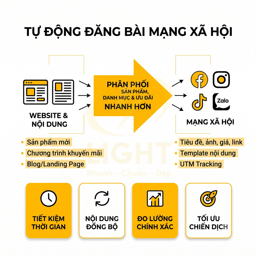 Giải pháp tự động đăng bài mạng xã hội từ website giúp phân phối sản phẩm nhanh hơn và tối ưu chiến dịch marketing