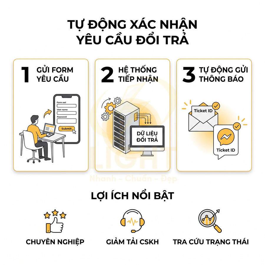 Quy trình tự động xác nhận yêu cầu đổi trả hàng và lợi ích nổi bật cho doanh nghiệp