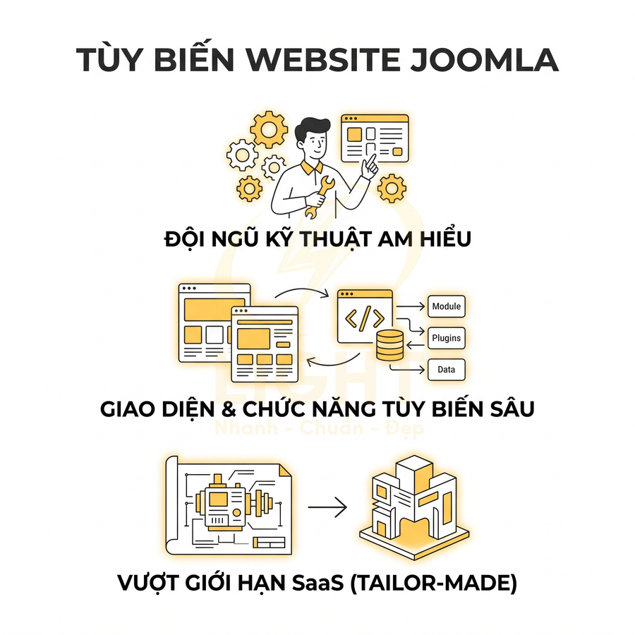 Dịch vụ tùy biến website Joomla với đội ngũ kỹ thuật am hiểu và giao diện chức năng thiết kế theo yêu cầu