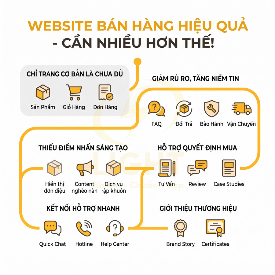 Infographic các yếu tố cần có để xây dựng website bán hàng hiệu quả và tăng trải nghiệm khách hàng
