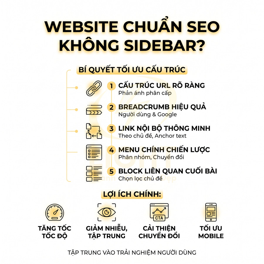 Hướng dẫn tối ưu cấu trúc website chuẩn SEO không sidebar và các lợi ích chính cho trải nghiệm người dùng